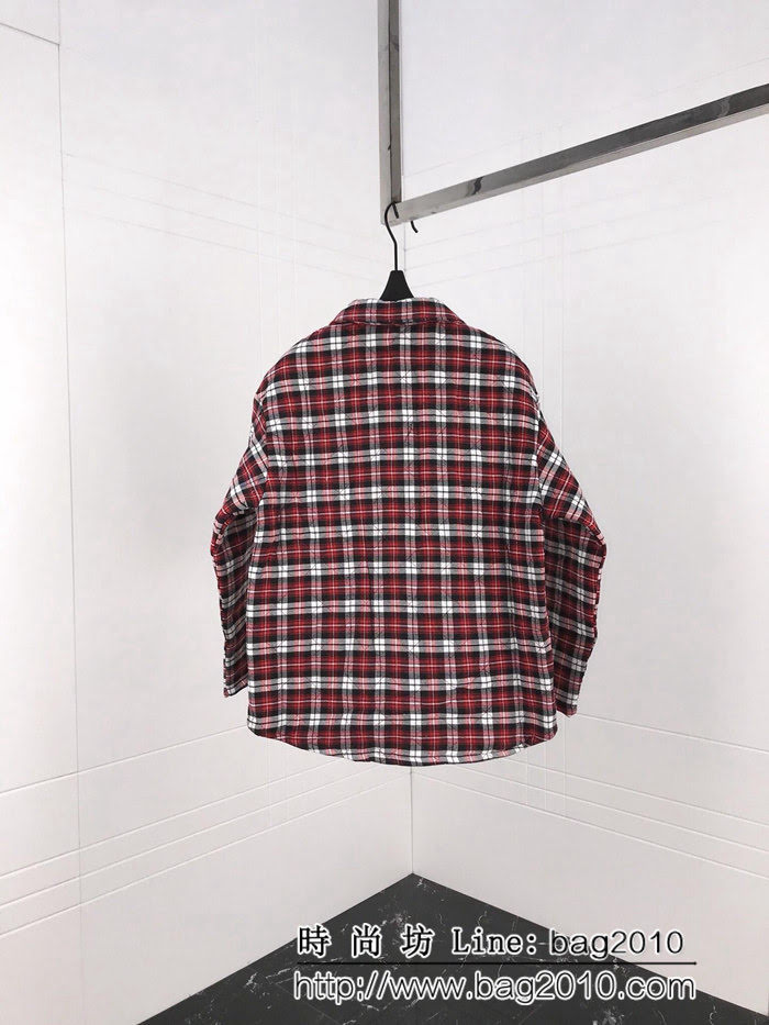 BALENCIAGA巴黎世家 18冬季新款 紅黑格子羊毛混紡 夾克外套 男女同款 ydi1611